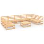 10 Piece Garden Lounge Set Solid Pinewood Image 5