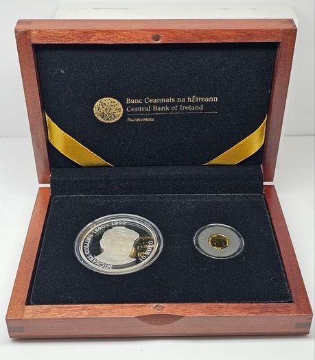 Ireland Silver Proof 2012 Michael Collins 1890-1922 Commemorative Silver and Gold Proof Coin Set in Original Holder with COA Stunning!