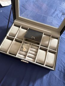 8 pc. watch box and rings/cufflinks etc