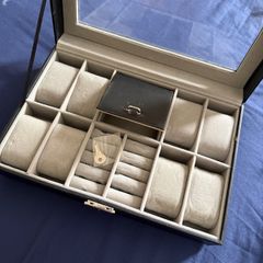 8 pc. watch box and rings/cufflinks etc