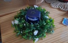 candle and wreath centrepiece