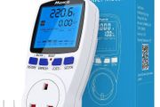 Maxcio Power Meter Energy Monitor Dual Tariff with Backlight LCD Display UK Plug, Upgrade Electricity Usage Monitor Consumption Analyzer Voltage Amp Watt KWH Outlet Power Meter Socket for Home/Office