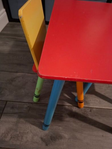 Kids Wooden Table and Chairs x2