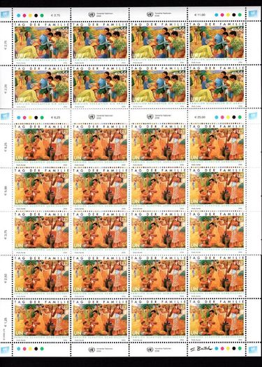 2006 United Nations Vienna International Day of Families Commemorative Stamps Mint Never Hinged (MNH)