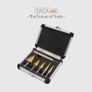 Step Drills,5PCS Step Cone Drill Bit Sets 50 Sizes ,Titanium Coate,Pagoda drill with Automatic Center Punch,Hex Shank,High Speed Step drill bits for Wood, Stainless Steel, Sheet Image 2