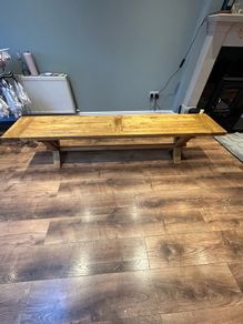 Oak dining bench
