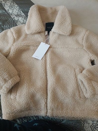 Name it unisex girls boys beige teddy fleece winter jumper jacket coat 11 year old New