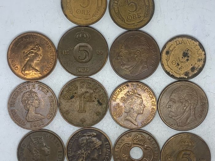 Mixed country copper coin lot