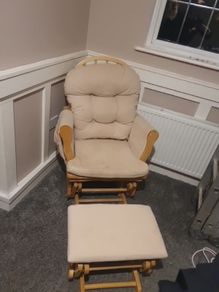 Wooden rocking chair with footrest