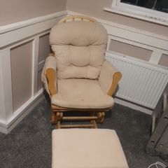 Wooden rocking chair with footrest