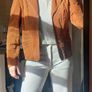 Vintage Tan Suede 100% Leather Biker Jacket Moto Jacket Image 7