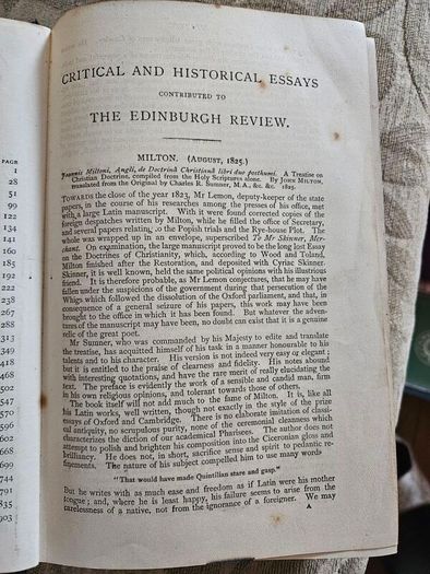 Lord Macaulay's Essays And Lays Of Ancient Rome. 1909 New Impression Hardback In Good Condition.  See Photos For Same.