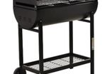 Modern Outdoor BBQ Charcoal  Grill Cart with 2 Rolling Wheels,two barbecue mats, three-sided boards suitable for Camping ,Picnic, family treats