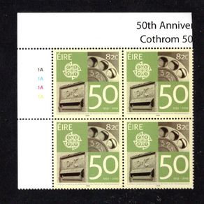 2009 Ireland The 50th Anniversary of CEPT Commemorative Stamp Plate Block 1A1A1A1A Mint Never Hinged (MNH)