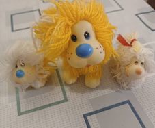 1987 M-Toys Shaggy Doggy Mommy figures - vintage 80s
