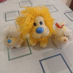 1987 M-Toys Shaggy Doggy Mommy figures - vintage 80s