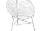 Garden String Moon Chair Poly Rattan White