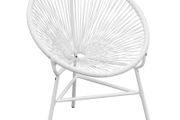 Garden String Moon Chair Poly Rattan White