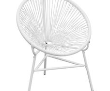 Garden String Moon Chair Poly Rattan White