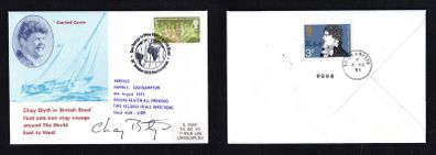 1970 Great Britain Illustrated Cover Commemorating hay Blyth in "British Steel" First solo non-stop voyage around the World East to West tying 5d Commonwealth Games