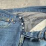 Mens Levis 907 Jeans Size W34 L25, Blue Cut-Off, Straight, Relaxed Fit - Vintage Image 7