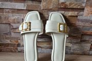 Sliders with gold details, size 6