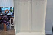 White hall stand with storage bench