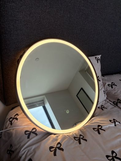 60cm Round LED Bathroom Mirror, Demister, Warm & Cool Light