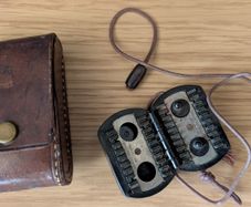 Vintage Racid Bakelite Razor Blade Sharpener - Working + Original Leather Case
