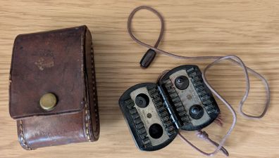 Vintage Racid Bakelite Razor Blade Sharpener - Working + Original Leather Case