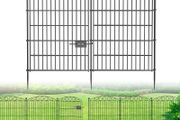 12 Panel No Dig Decorative Garden Fence with Gate - 107cm H x 8.1 m L, Tall Animal Barrier for Dogs Rabbits, Rustproof Metal Wire Panels for Yard, Patio, and Outdoor Border Use