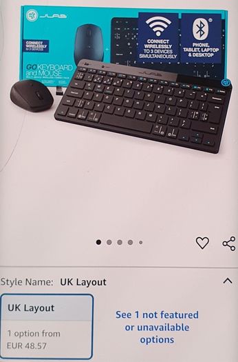 New, sealed usb Wireless/Bluetooth keyboard and mouse jlab go  multi-device