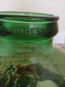 Vintage Viresa Terrarium from 1960s or 1970s.  Green Verdi Glass.