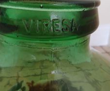 Vintage Viresa Terrarium from 1960s or 1970s.  Green Verdi Glass.