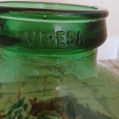 Vintage Viresa Terrarium from 1960s or 1970s.  Green Verdi Glass.