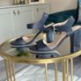 Ladies Navy Block Heel Sandals by Carvela Image 9