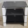 Blok STAX Premium Hi-Fi Rack Stand - White Gloss Black Glass Image 2