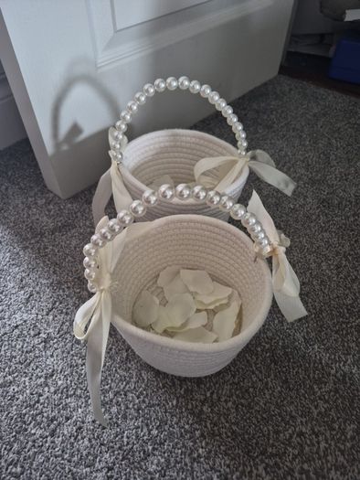 flower girl baskets with petals