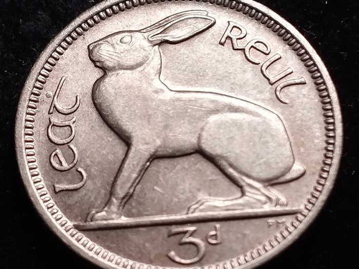 Ireland - 1968 - Error Weak Strike - 3 Pence - Hare - Km.12a - Unc - [773]