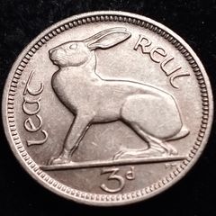Ireland - 1968 - Error Weak Strike - 3 Pence - Hare - Km.12a - Unc - [773]