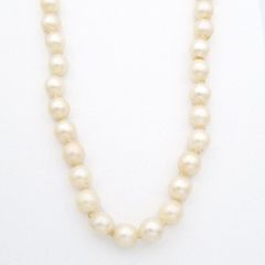 Vintage Cultured Pearls Silver Necklace