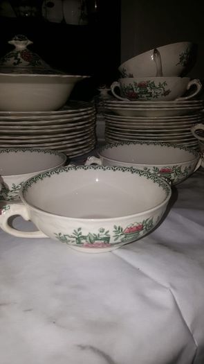 Vintage Crown Ducal Chinese Garden Dinner Set