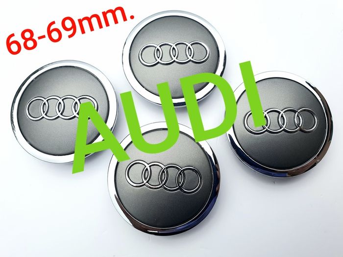 4x Audi 68mm 69mm 3D Silver Chrome alloy wheel centre caps cap 4B0601170 Hub Cover