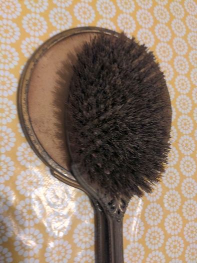 Vintage hairbrush and mirror