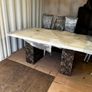 Rectangular Dining Table & 4 Chairs | Cream & Brown Image 4