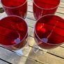 Ruby Red Wine Goblets With Clear 5 Bubble Stem - Set of 4 Image 6