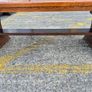 Solid Oak Rustic Coffee Table - Trestle Base Image 5
