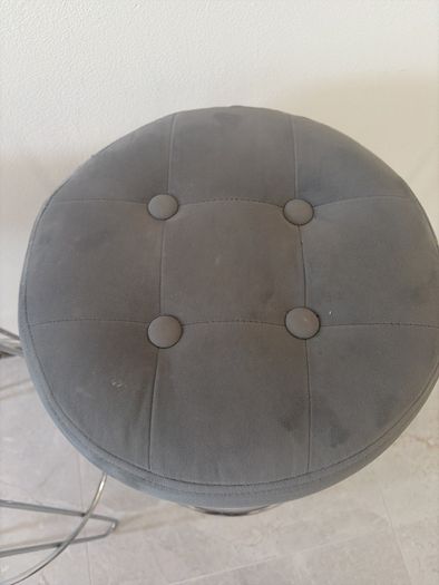 Two Grey and Chrome Bar Stools