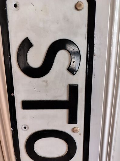 Vintage Heavy Metal "Stow Road" Street Sign