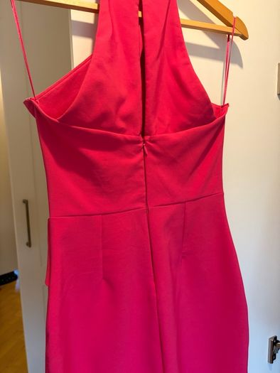 Lipsy Pink Cross.  Front Halter Neck Midi Dress    Size 10 (Excellent Condition)